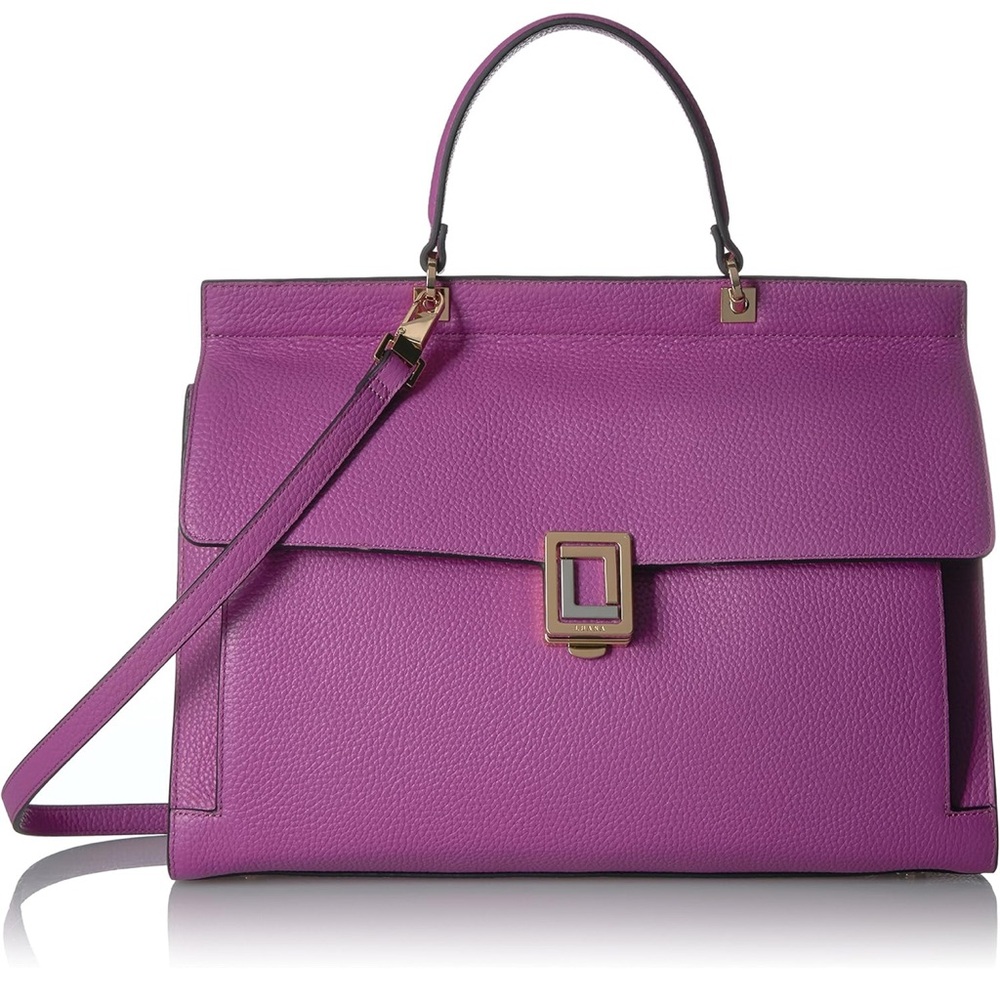 Chic Leather Purple Satchel Bag